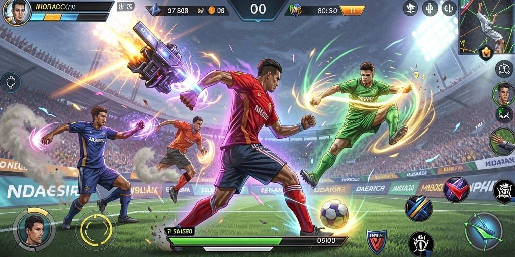 Screenshot menampilkan karakter utama dalam aksi seru.